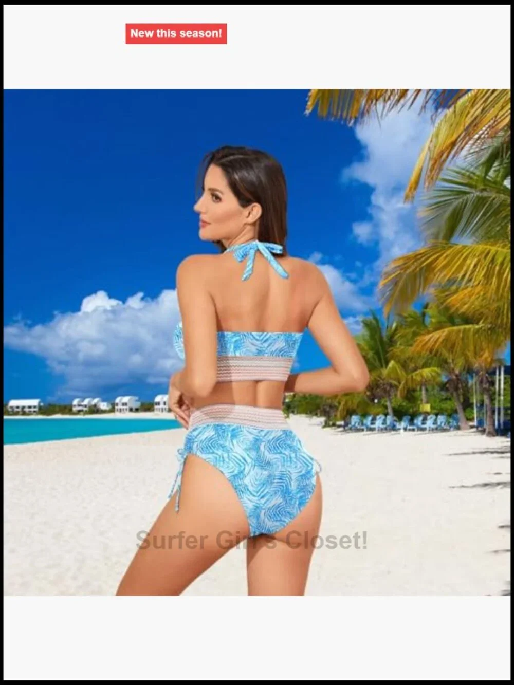 Two Piece Bikini Set for Women with Men's Swim Trunks Matching Couples Swimwear